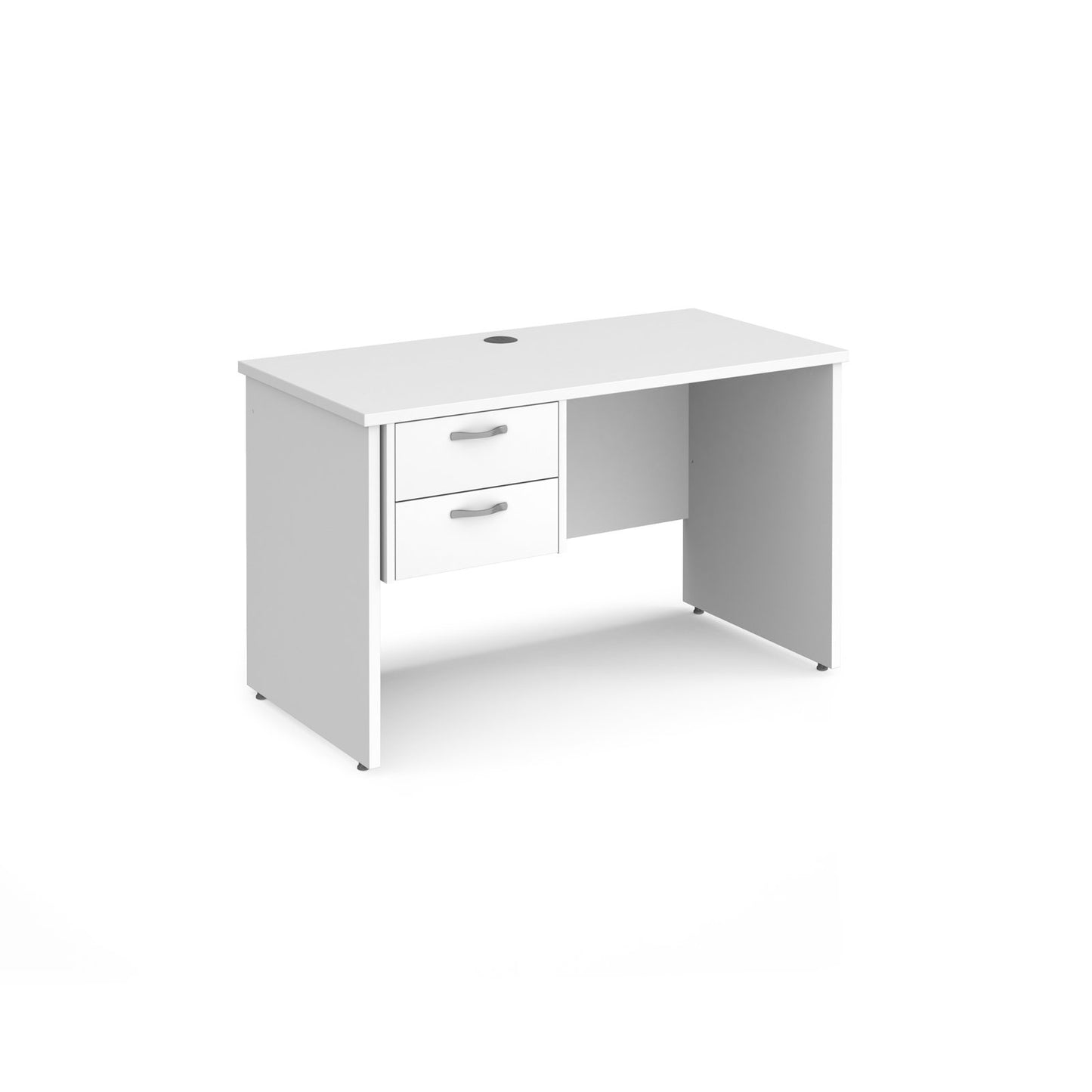 Maestro 25 panel end 600mm deep desk with 2 drawer ped