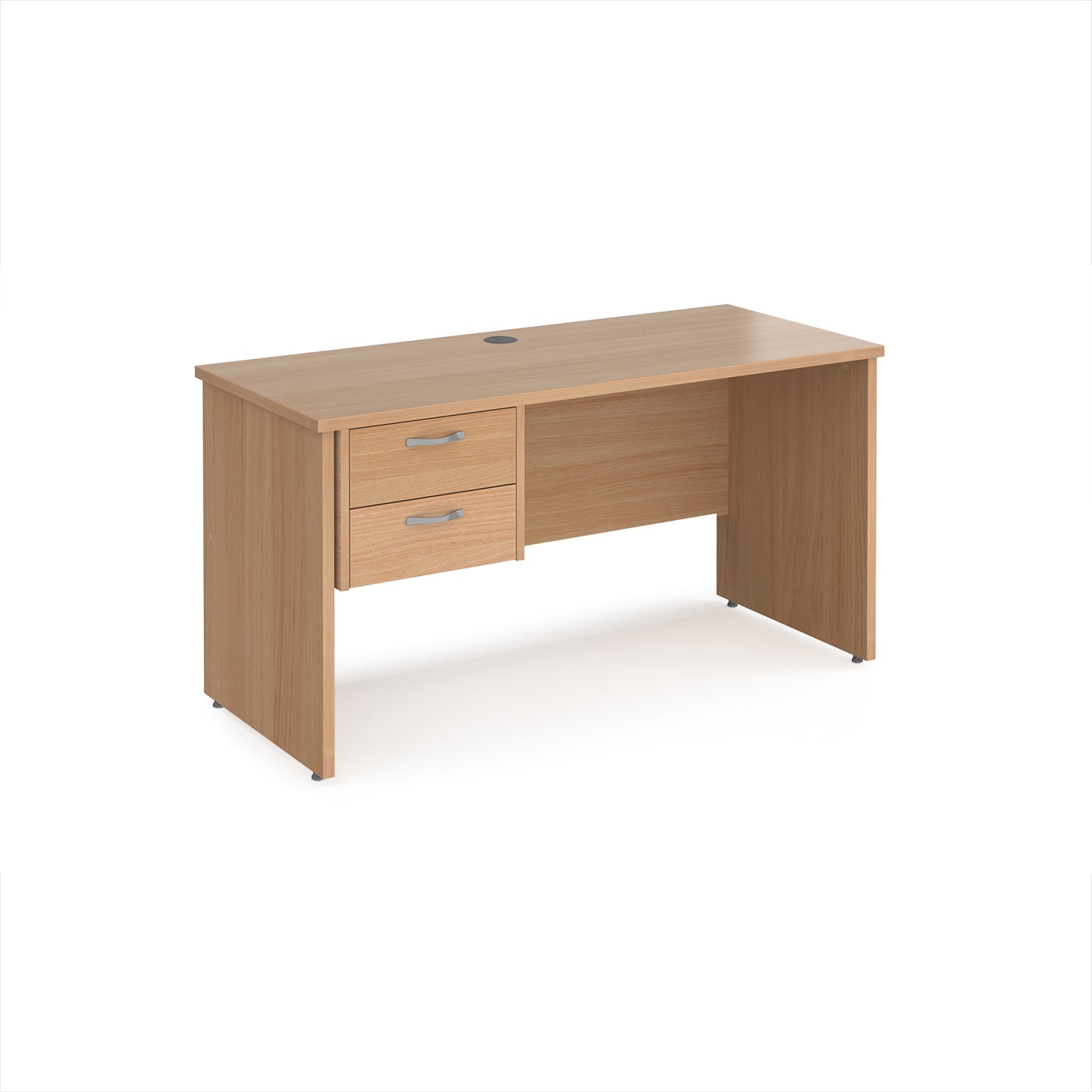 Maestro 25 panel end 600mm deep desk with 2 drawer ped - MP614P2B