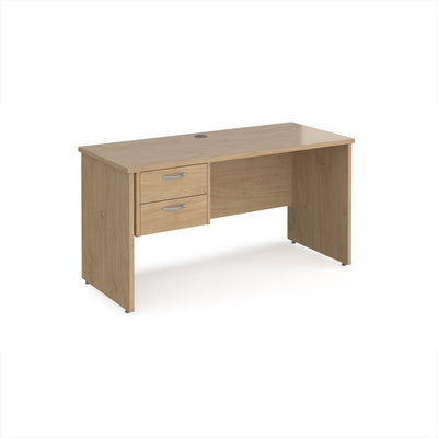 Maestro 25 panel end 600mm deep desk with 2 drawer ped - MP614P2KO