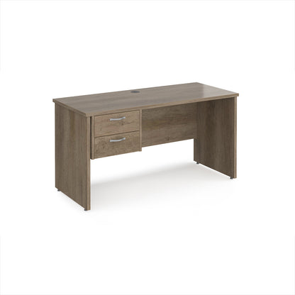 Maestro 25 panel end 600mm deep desk with 2 drawer ped - MP614P2NO
