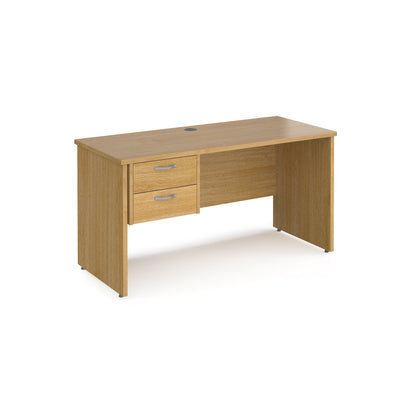 Maestro 25 panel end 600mm deep desk with 2 drawer ped