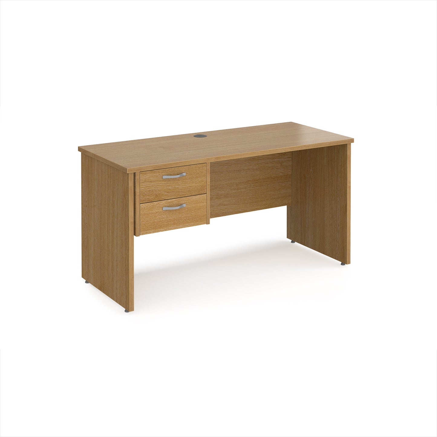 Maestro 25 panel end 600mm deep desk with 2 drawer ped - MP614P2O