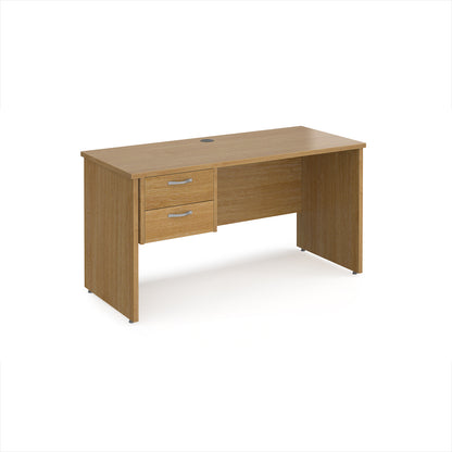 Maestro 25 panel end 600mm deep desk with 2 drawer ped - MP614P2O