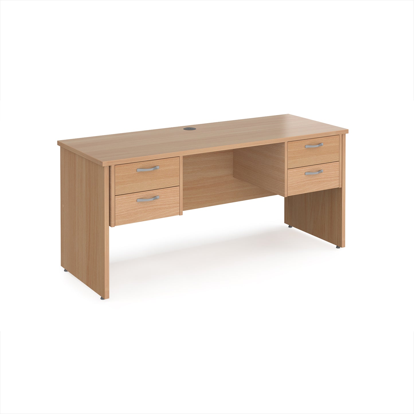 Maestro 25 panel end 600mm deep desk with 2 x 2 drawer peds - MP616P22B