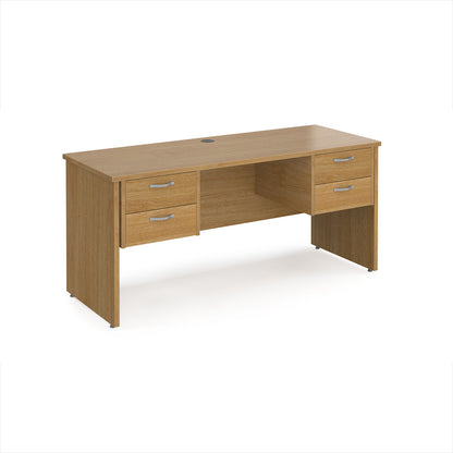 Maestro 25 panel end 600mm deep desk with 2 x 2 drawer peds - MP616P22O