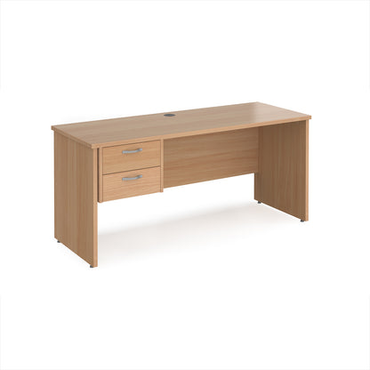 Maestro 25 panel end 600mm deep desk with 2 drawer ped - MP616P2B
