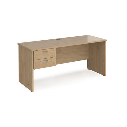 Maestro 25 panel end 600mm deep desk with 2 drawer ped - MP616P2KO