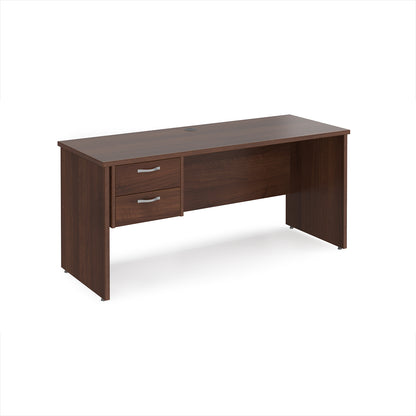 Maestro 25 panel end 600mm deep desk with 2 drawer ped - MP616P2W