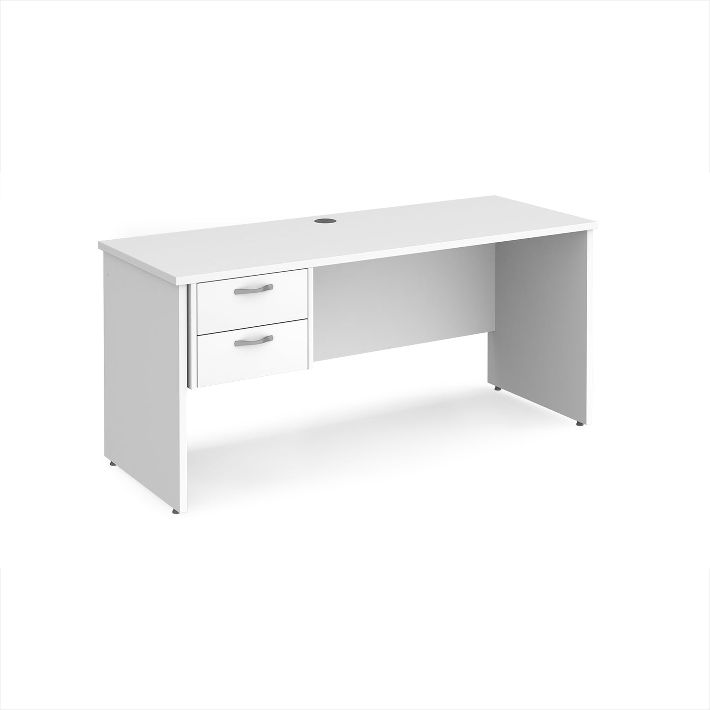 Maestro 25 panel end 600mm deep desk with 2 drawer ped - MP616P2WH