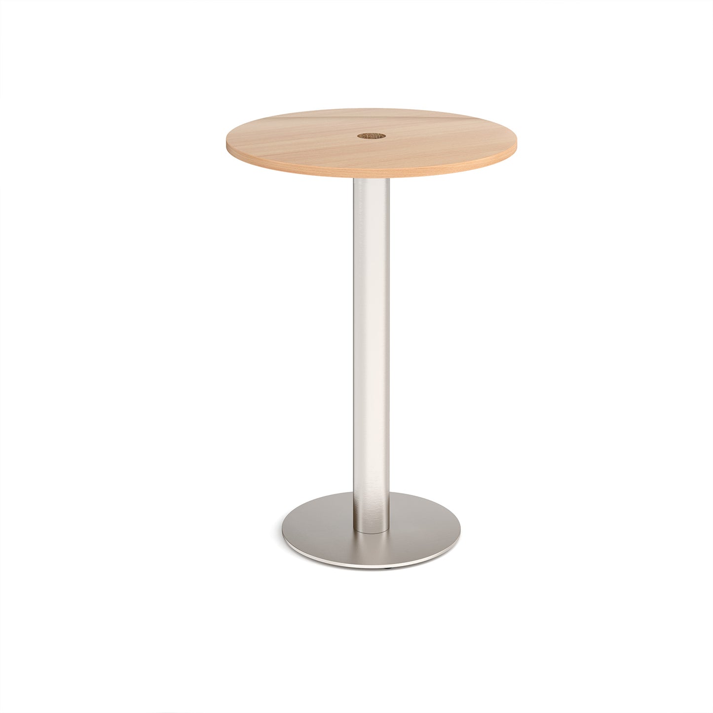 Monza circular power ready poseur table - MPC800-CO-BS-B