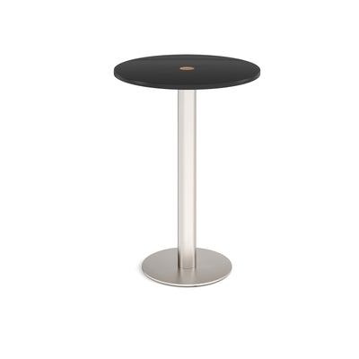 Monza circular power ready poseur table - MPC800-CO-BS-BK