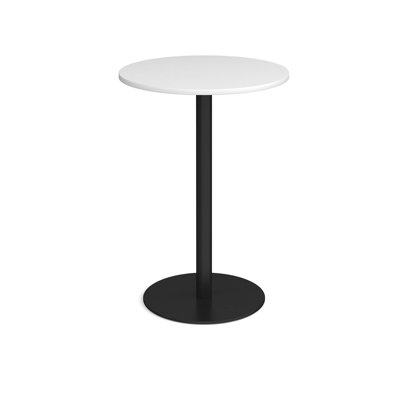 Monza circular poseur table with flat round base - MPC800-K-WH