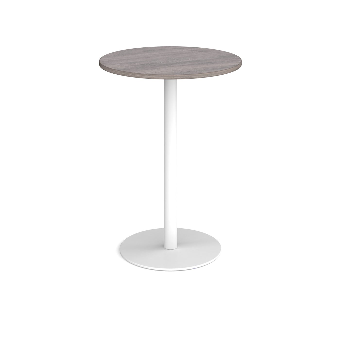 Monza circular poseur table with flat round base - MPC800-WH-GO
