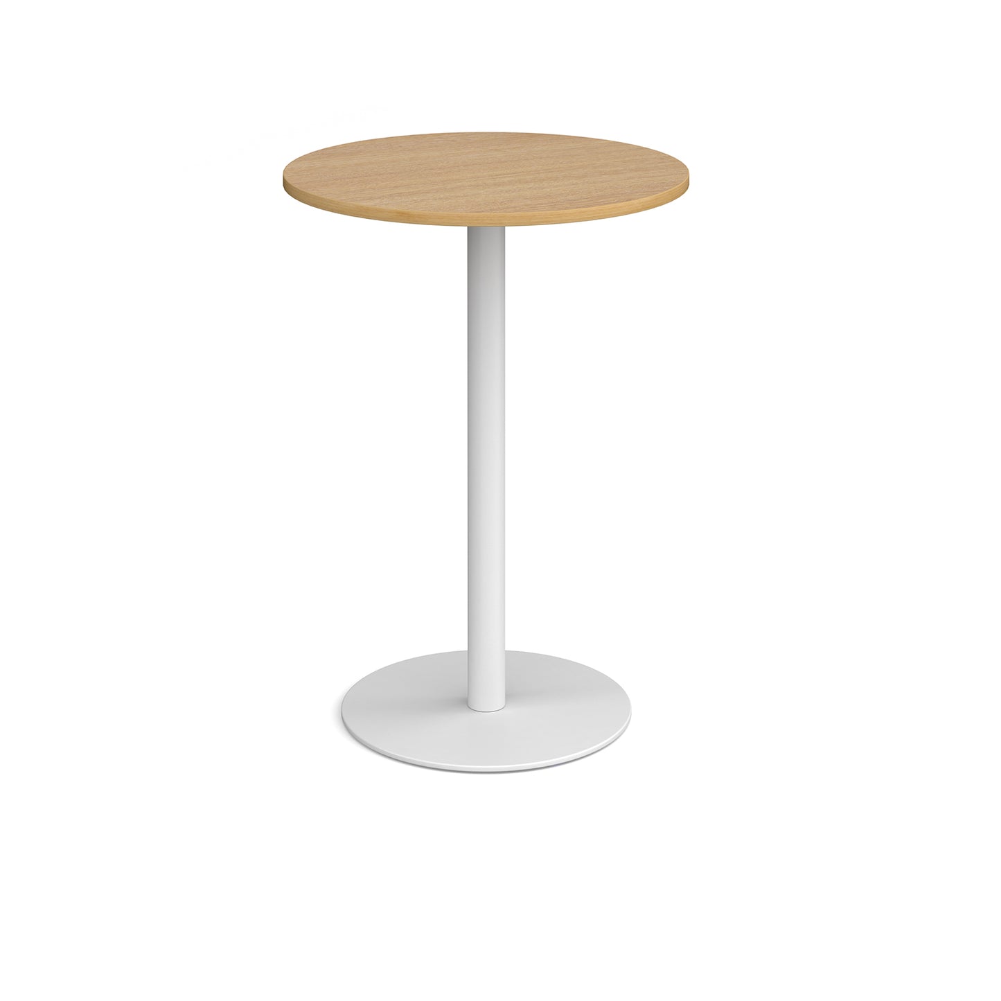 Monza circular poseur table with flat round base - MPC800-WH-O