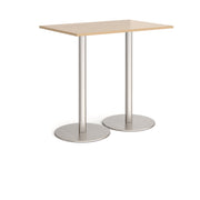 Monza rectangular poseur table with round bases