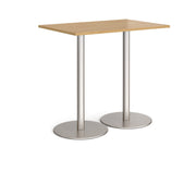 Monza rectangular poseur table with round bases