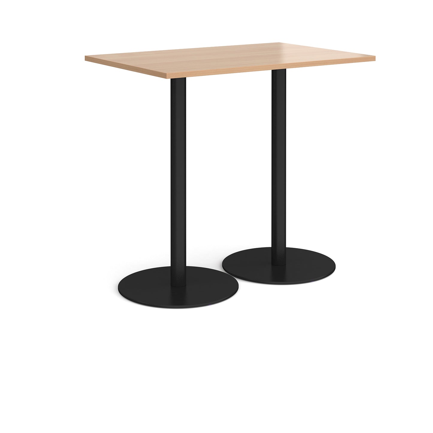 Monza rectangular poseur table with round bases - MPR1200-K-B