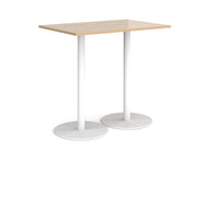 Monza rectangular poseur table with round bases