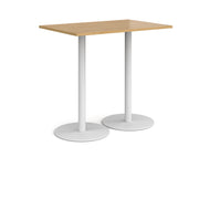 Monza rectangular poseur table with round bases