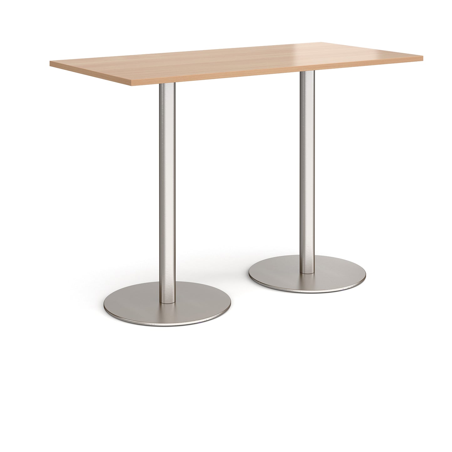 Monza rectangular poseur table with round bases - MPR1600-BS-B