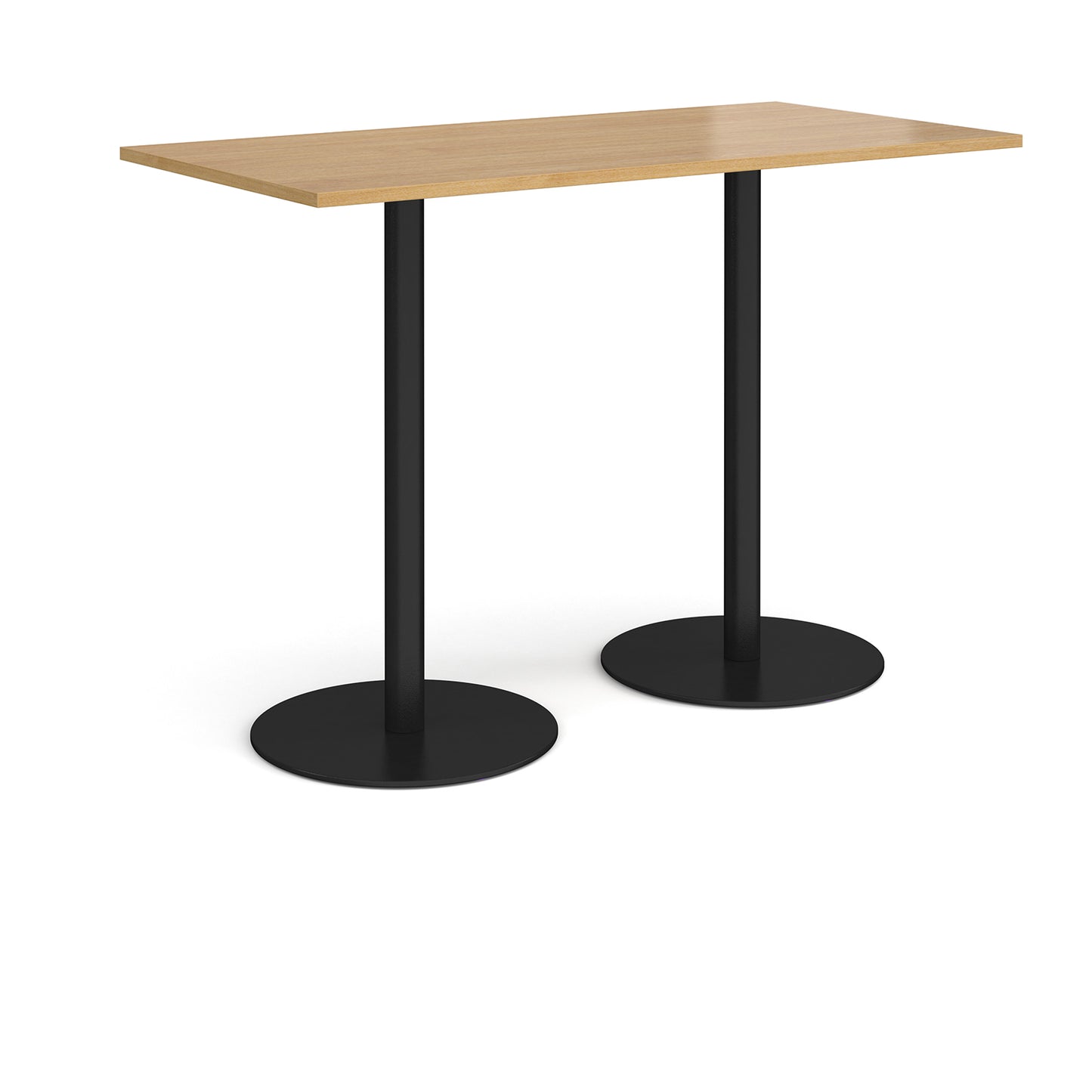 Monza rectangular poseur table with round bases - MPR1600-K-O