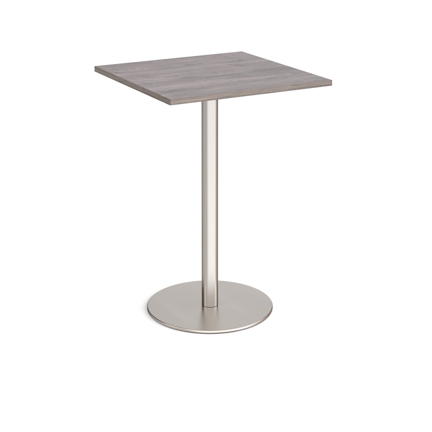 Monza square poseur table with flat round base - MPS800-BS-GO