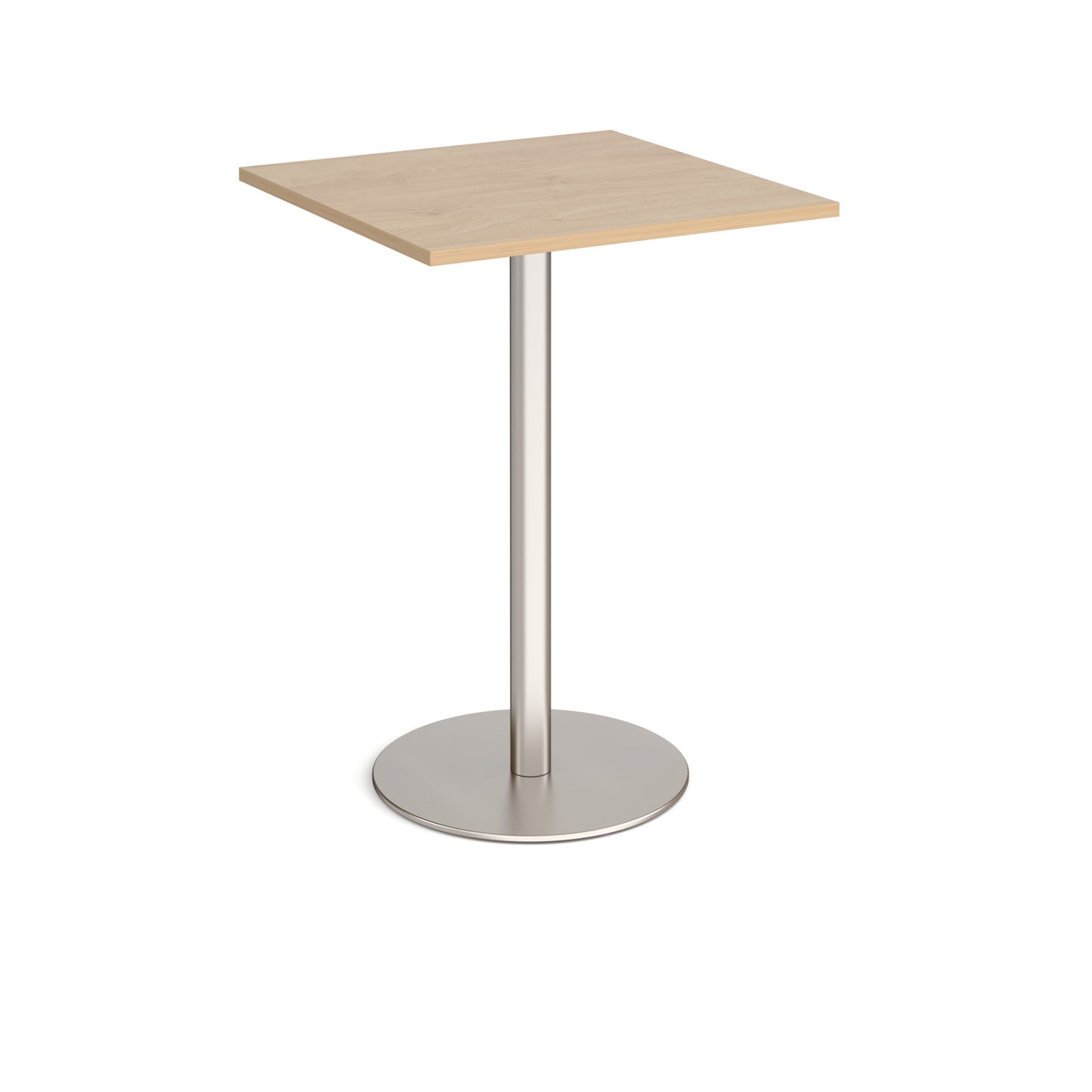 Monza square poseur table with flat round base - MPS800-BS-KO