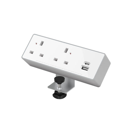 Double socket plus USB-A & USB-C - NEB3-WH