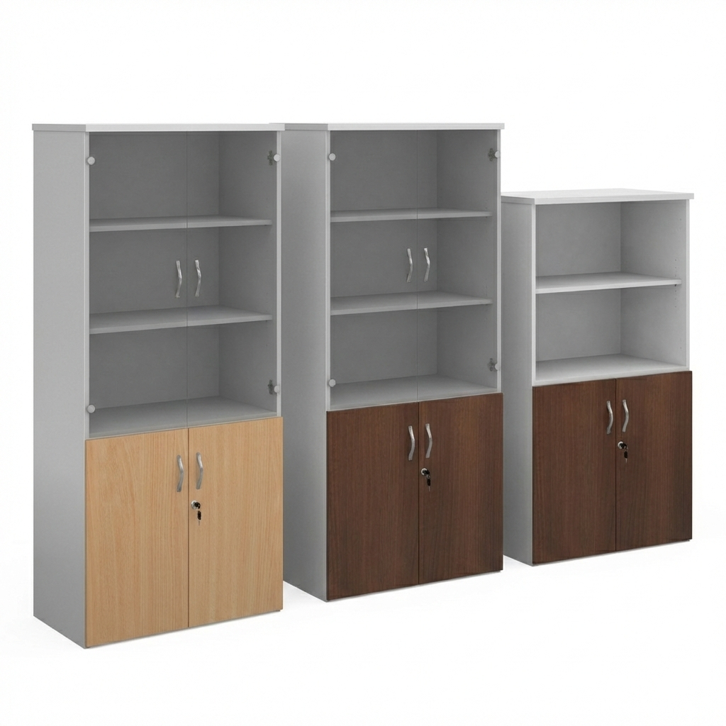 Universal Duo Open Top Combination Unit | Two-Tone Lockable Office Storage
