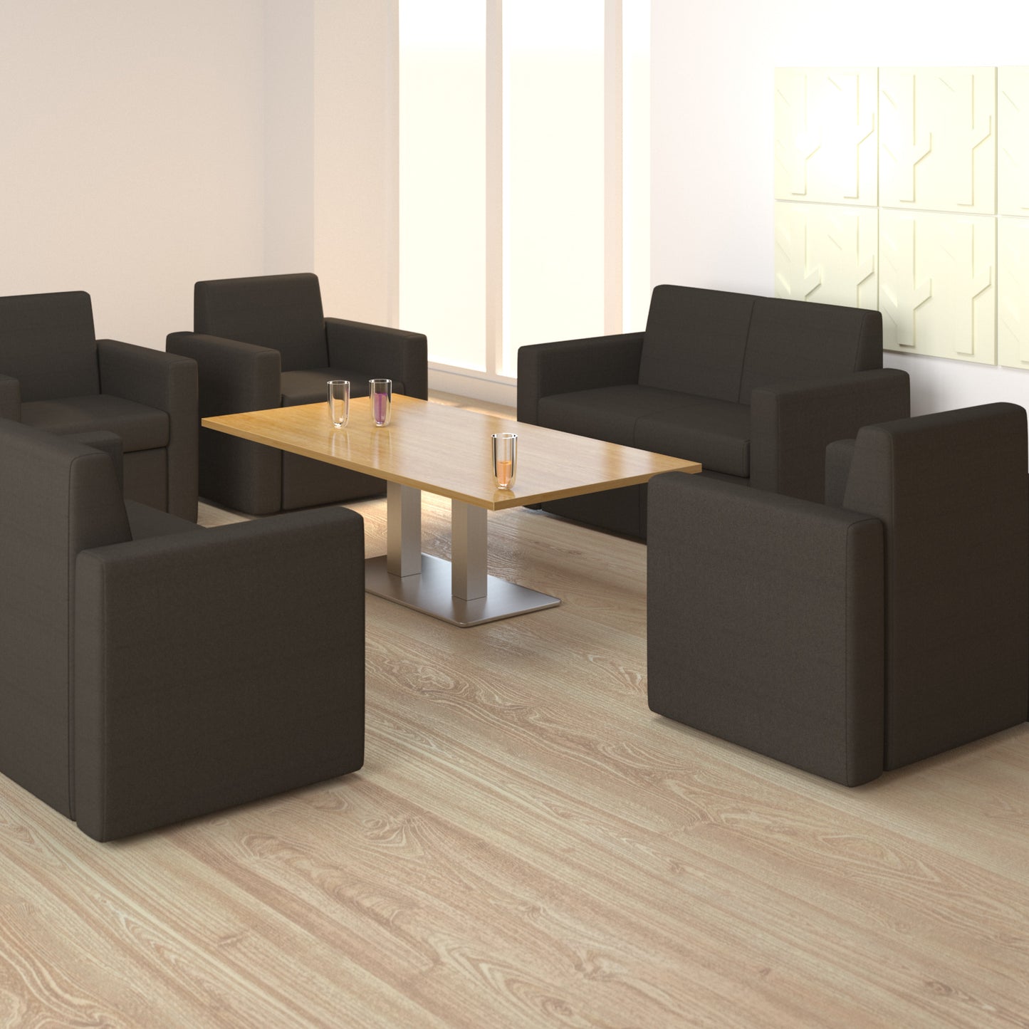Oslo square back reception seating