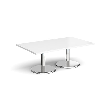 Pisa rectangular coffee table with round bases - PCR1400-WH