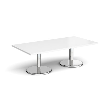 Pisa rectangular coffee table with round bases - PCR1600-WH