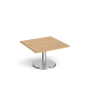 Pisa square coffee table with round base