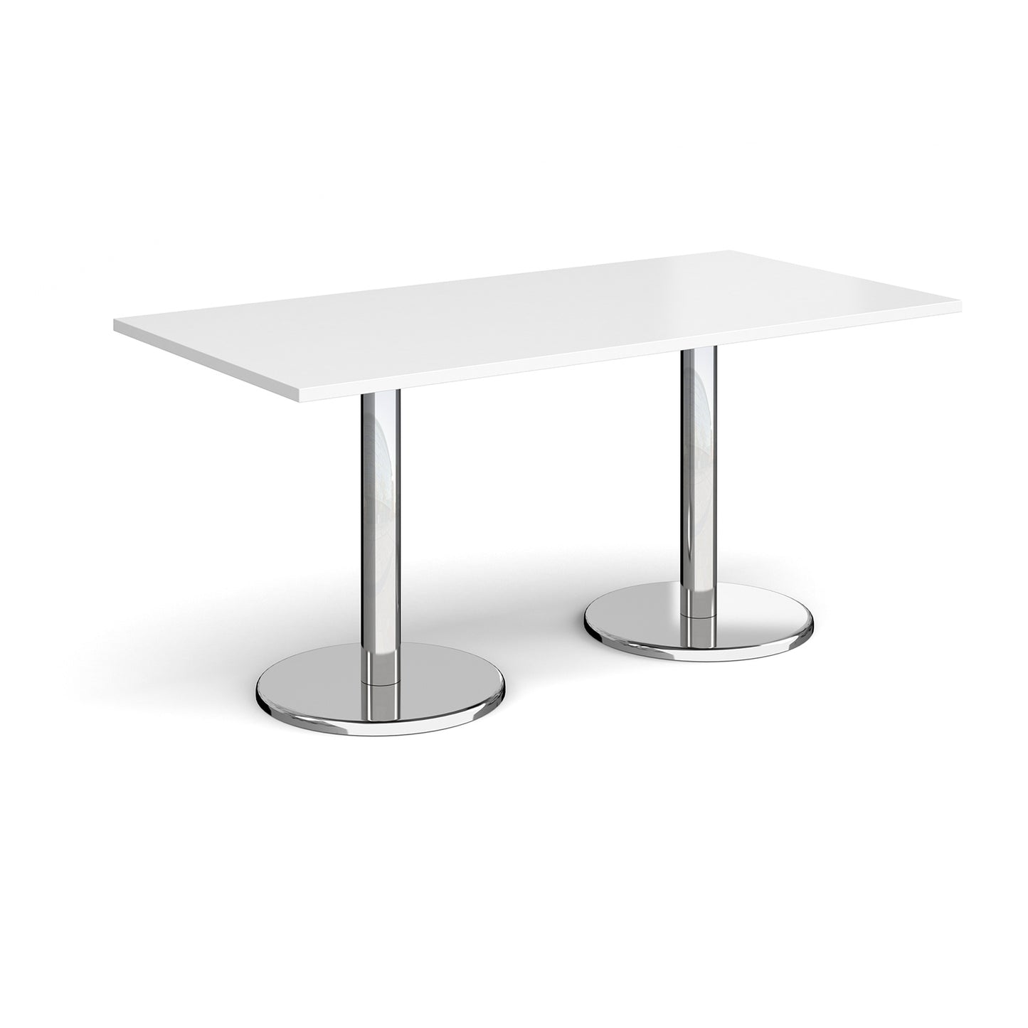 Pisa rectangular dining table with round bases - PDR1600-WH