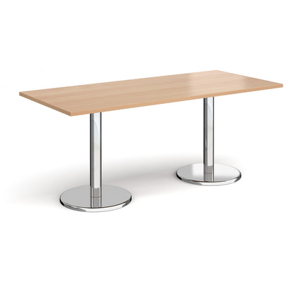 Pisa rectangular dining table with round bases - PDR1800-B