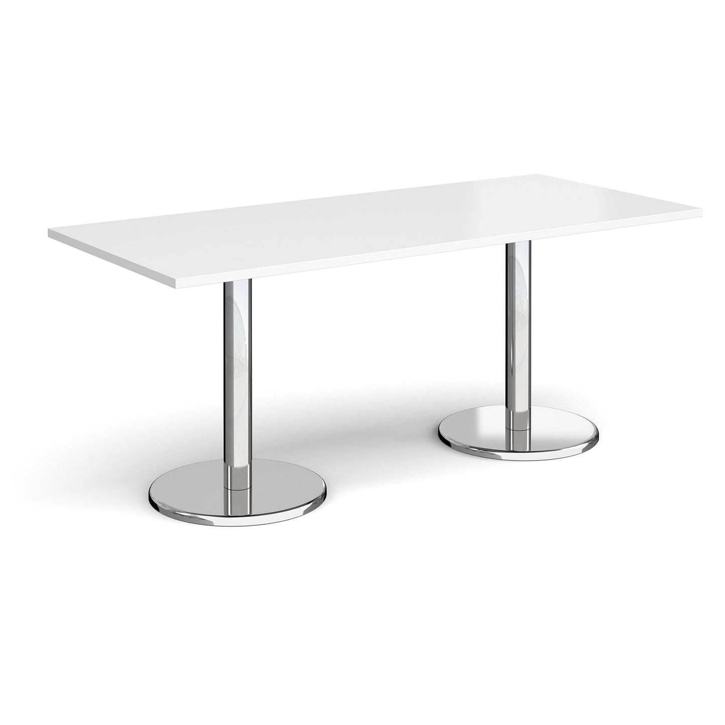 Pisa rectangular dining table with round bases - PDR1800-WH