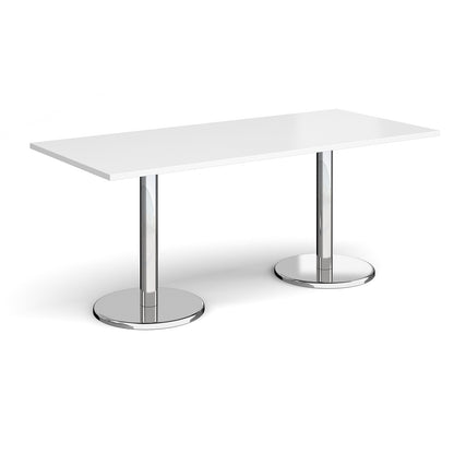 Pisa rectangular dining table with round bases - PDR1800-WH