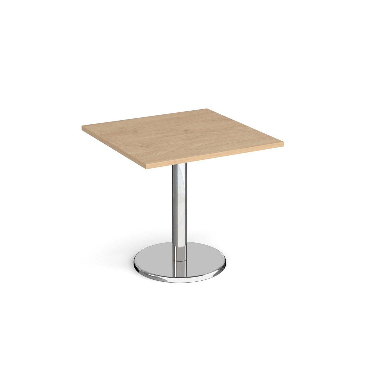 Pisa square dining table with round base