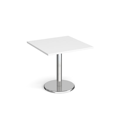 Pisa square dining table with round base - PDS800-WH