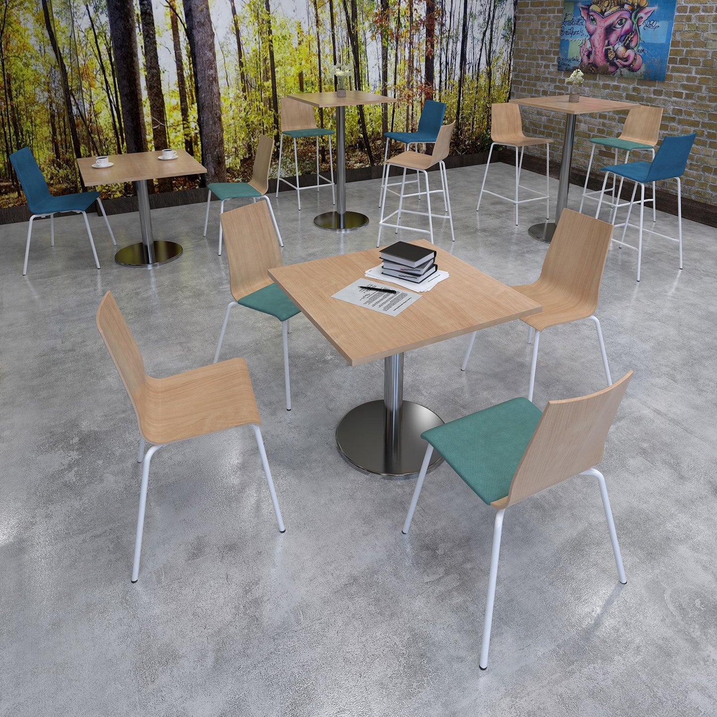 Pisa circular dining table with round base