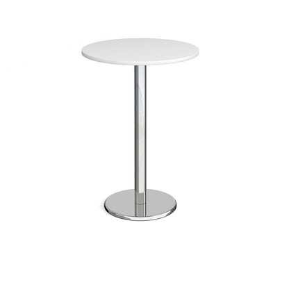 Pisa circular poseur table with round base - PPC800-WH