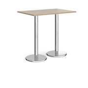Pisa rectangular poseur table with round bases
