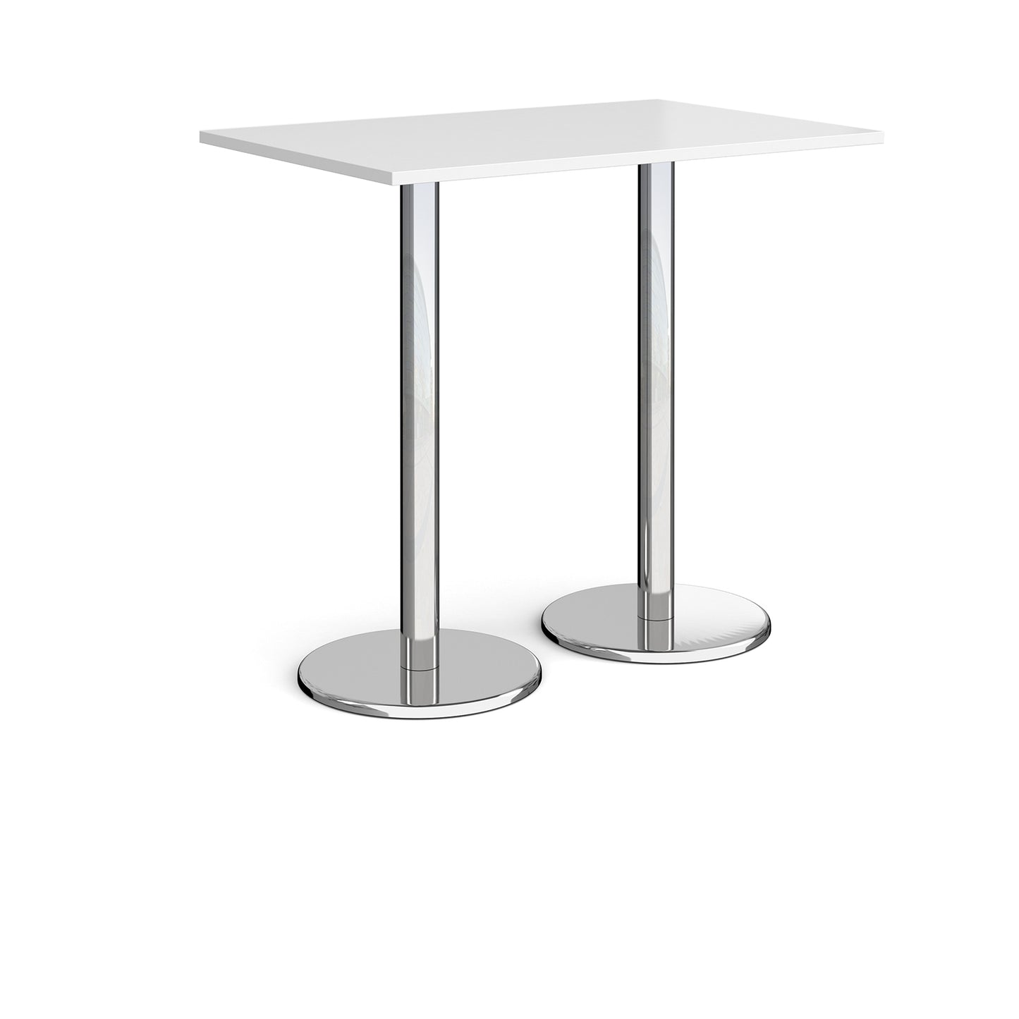 Pisa rectangular poseur table with round bases - PPR1200-WH