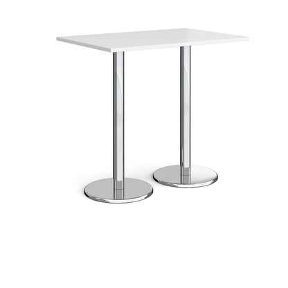 Pisa rectangular poseur table with round bases - PPR1200-WH