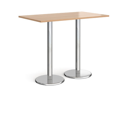 Pisa rectangular poseur table with round bases - PPR1400-B