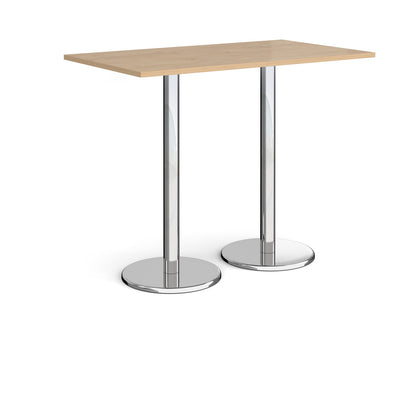 Pisa rectangular poseur table with round bases - PPR1400-KO