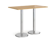 Pisa rectangular poseur table with round bases