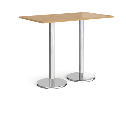 Pisa rectangular poseur table with round bases - PPR1400-O