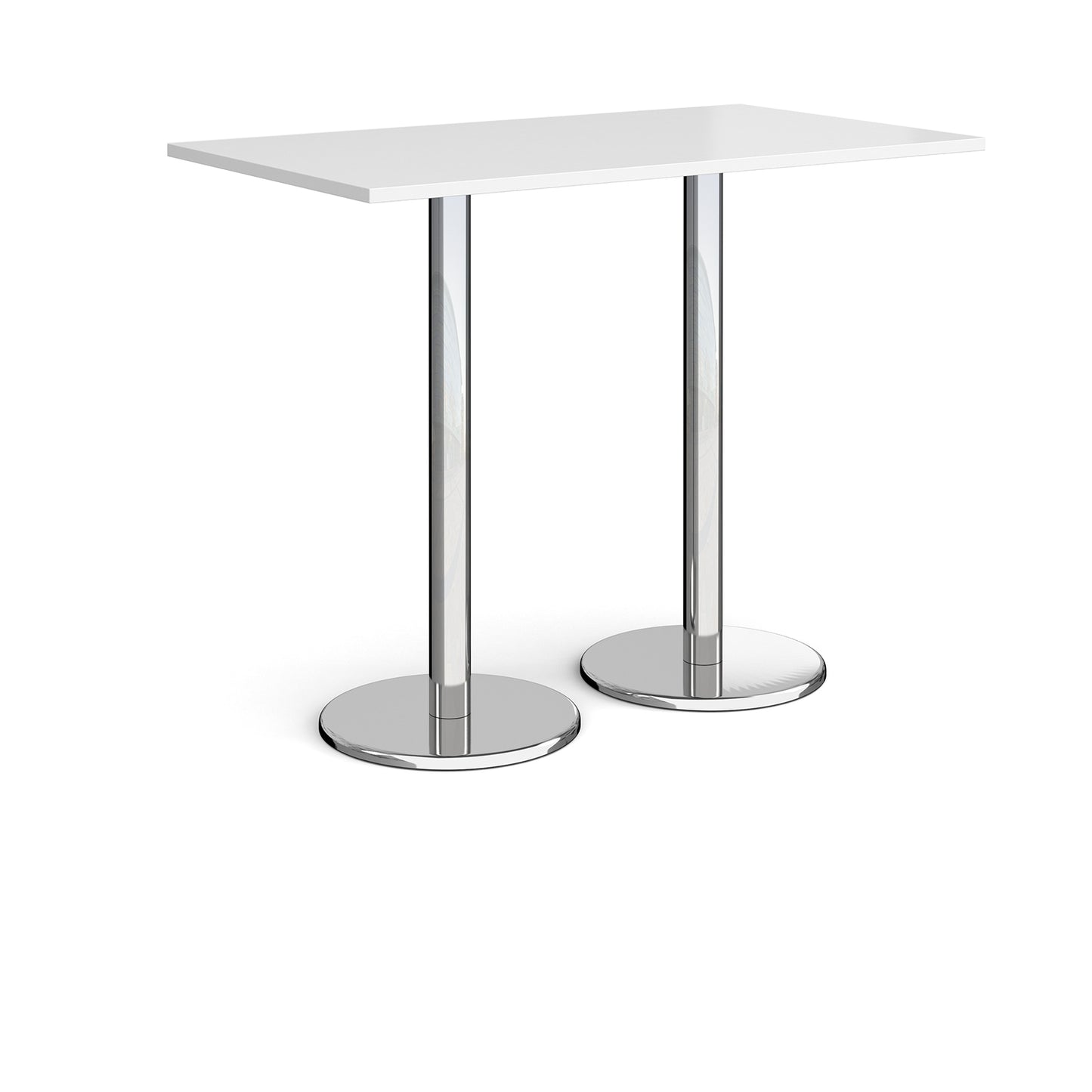 Pisa rectangular poseur table with round bases - PPR1400-WH