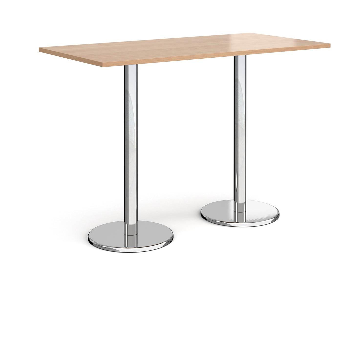 Pisa rectangular poseur table with round bases - PPR1600-B